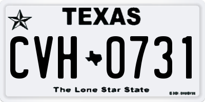 TX license plate CVH0731