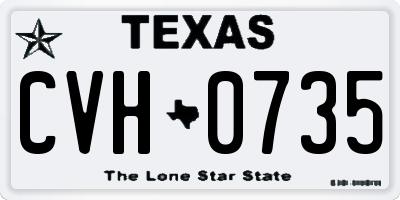 TX license plate CVH0735