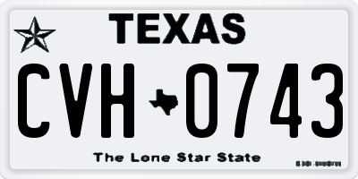 TX license plate CVH0743
