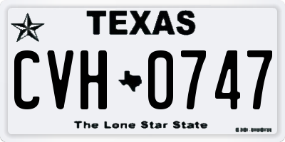 TX license plate CVH0747