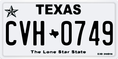 TX license plate CVH0749