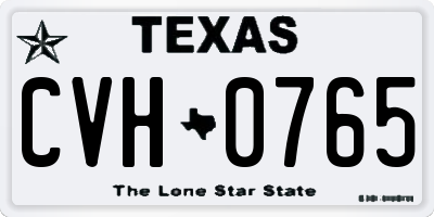TX license plate CVH0765