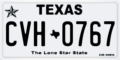 TX license plate CVH0767