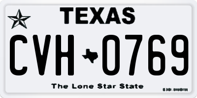TX license plate CVH0769