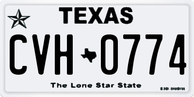 TX license plate CVH0774
