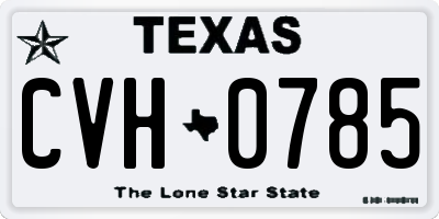 TX license plate CVH0785