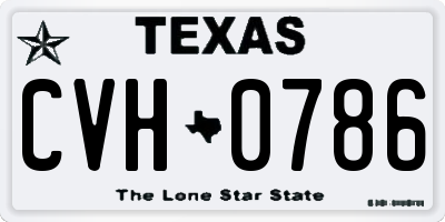 TX license plate CVH0786