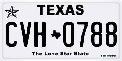 TX license plate CVH0788