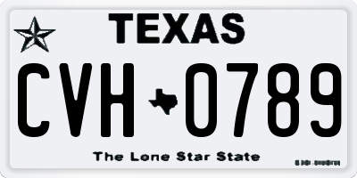 TX license plate CVH0789