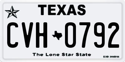 TX license plate CVH0792