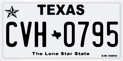 TX license plate CVH0795