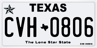 TX license plate CVH0806