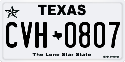 TX license plate CVH0807