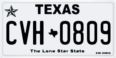 TX license plate CVH0809