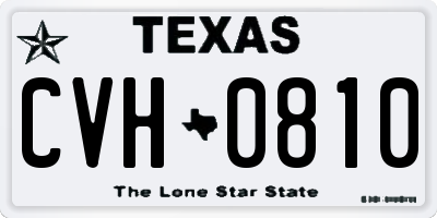 TX license plate CVH0810