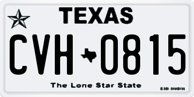 TX license plate CVH0815