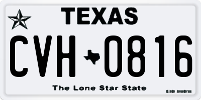 TX license plate CVH0816