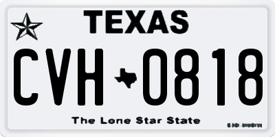 TX license plate CVH0818