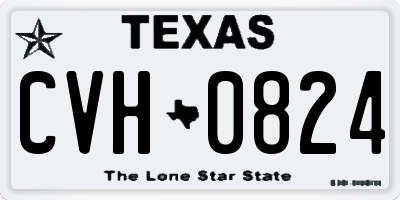 TX license plate CVH0824
