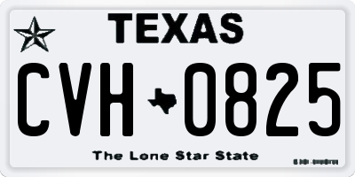 TX license plate CVH0825