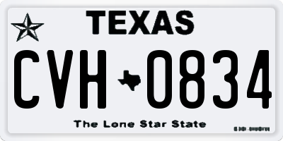 TX license plate CVH0834