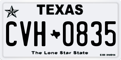 TX license plate CVH0835