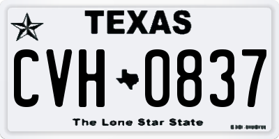 TX license plate CVH0837