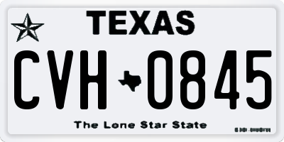 TX license plate CVH0845