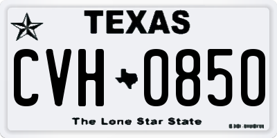 TX license plate CVH0850