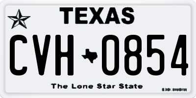 TX license plate CVH0854