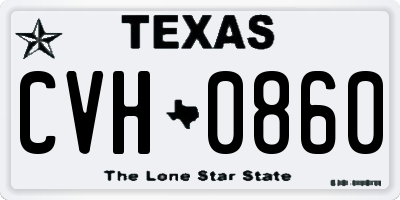 TX license plate CVH0860
