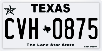 TX license plate CVH0875