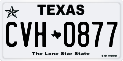 TX license plate CVH0877