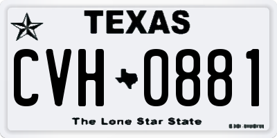 TX license plate CVH0881