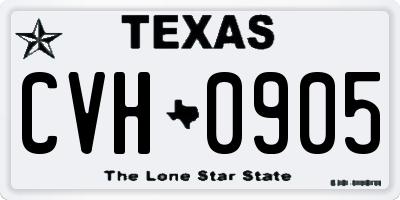 TX license plate CVH0905