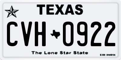 TX license plate CVH0922