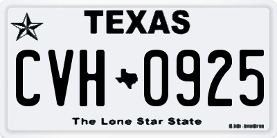 TX license plate CVH0925