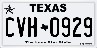 TX license plate CVH0929