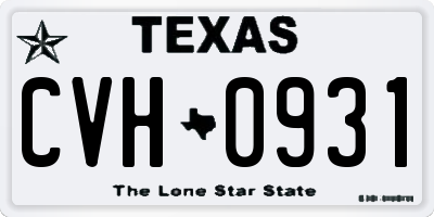 TX license plate CVH0931