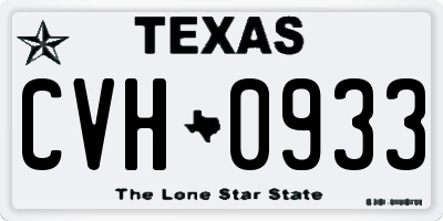 TX license plate CVH0933
