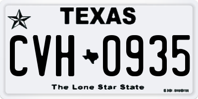 TX license plate CVH0935