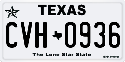 TX license plate CVH0936