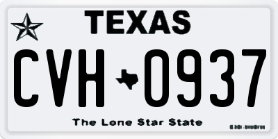TX license plate CVH0937