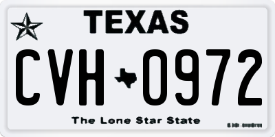 TX license plate CVH0972
