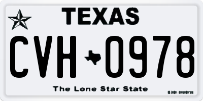 TX license plate CVH0978