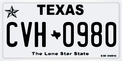 TX license plate CVH0980