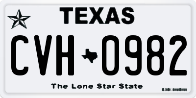 TX license plate CVH0982