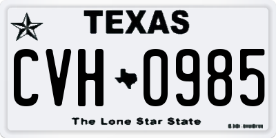 TX license plate CVH0985