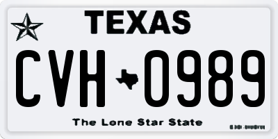 TX license plate CVH0989