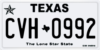 TX license plate CVH0992